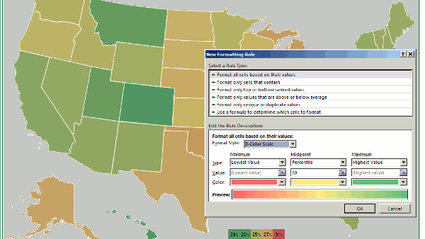 Making Excel maps without VBA