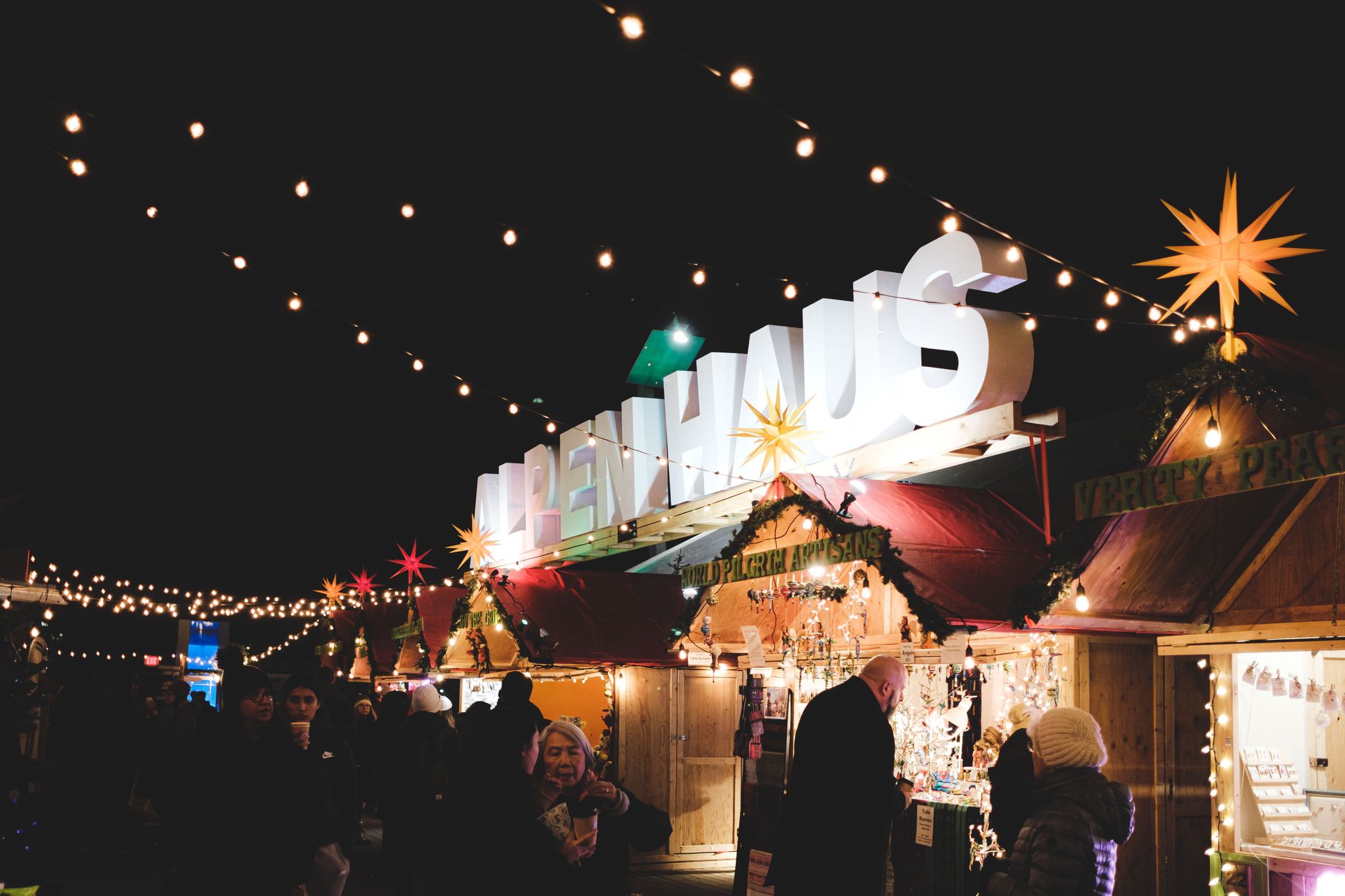 Vancouver Christmas Market – Outside Alpen Haus (Heated Eating Area)