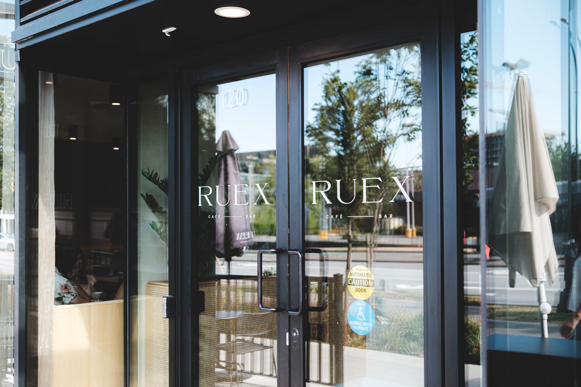 Outside Ruex Cafe in Surrey