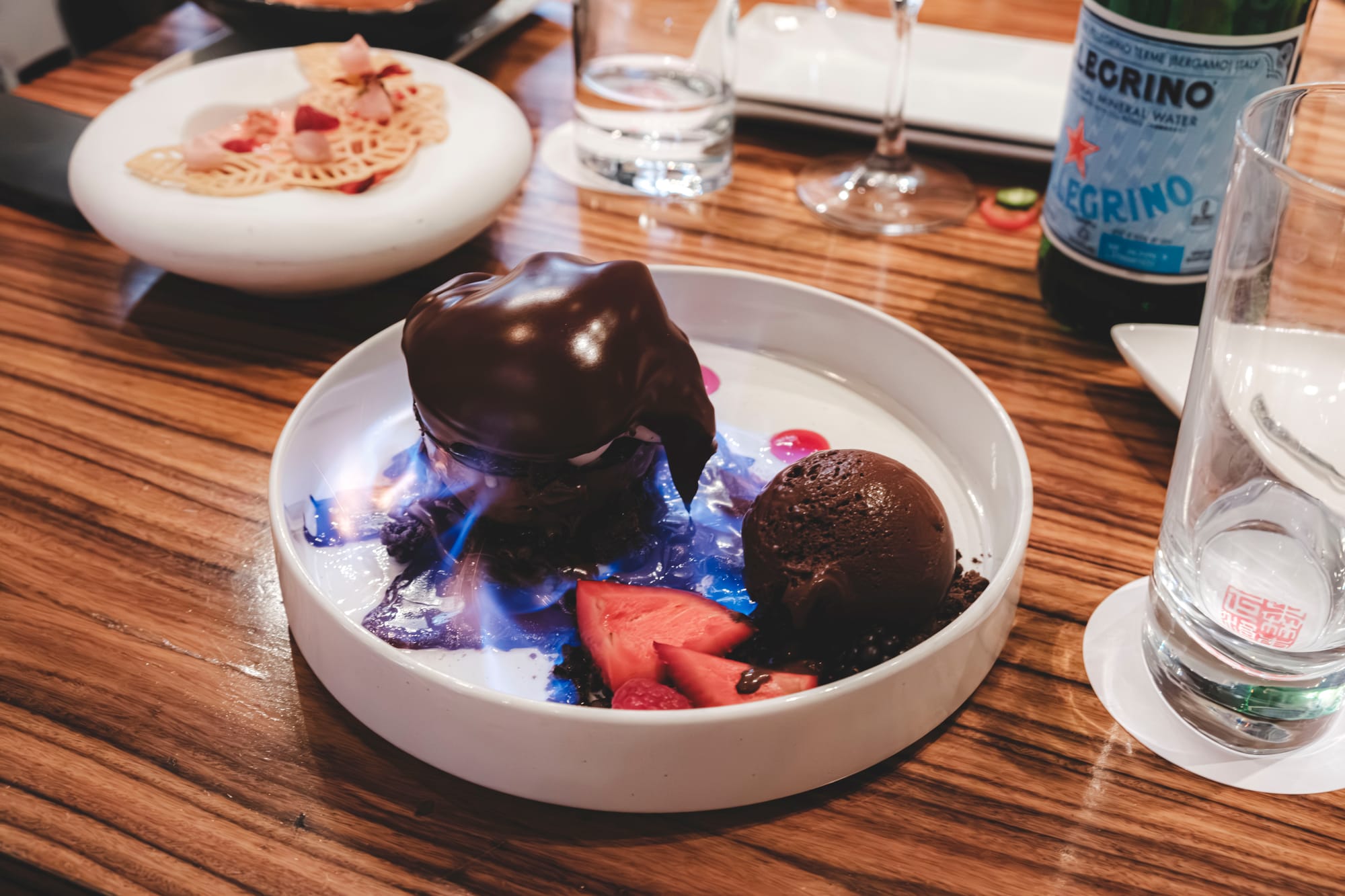 Morimoto Las Vegas –&nbsp;Flaming Chocolate Tart
