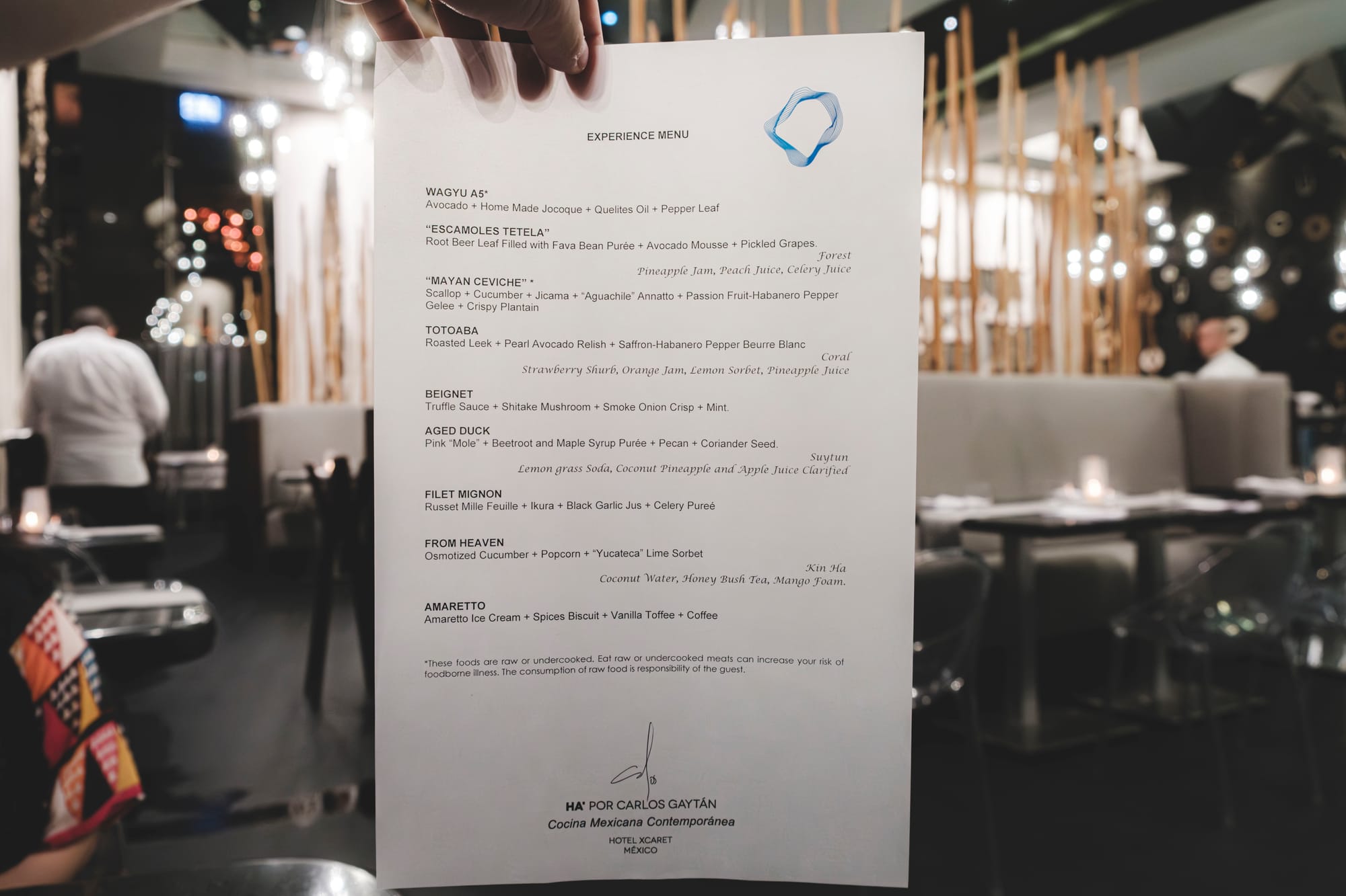 Ha' Restaurant at Hotel Xcaret Mexico –&nbsp;Menu