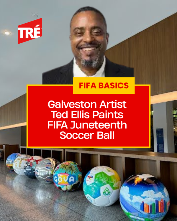 Galveston Artist Ted Ellis Paints World Cup Soccer Ball as Juneteenth Tribute