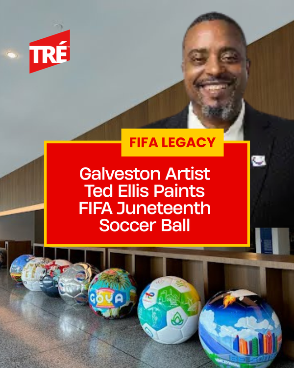 Galveston Artist Ted Ellis Paints World Cup Soccer Ball as Juneteenth Tribute
