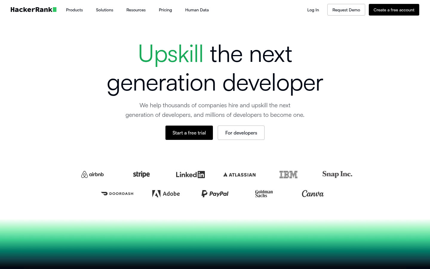HackerRank developer skills platform product page