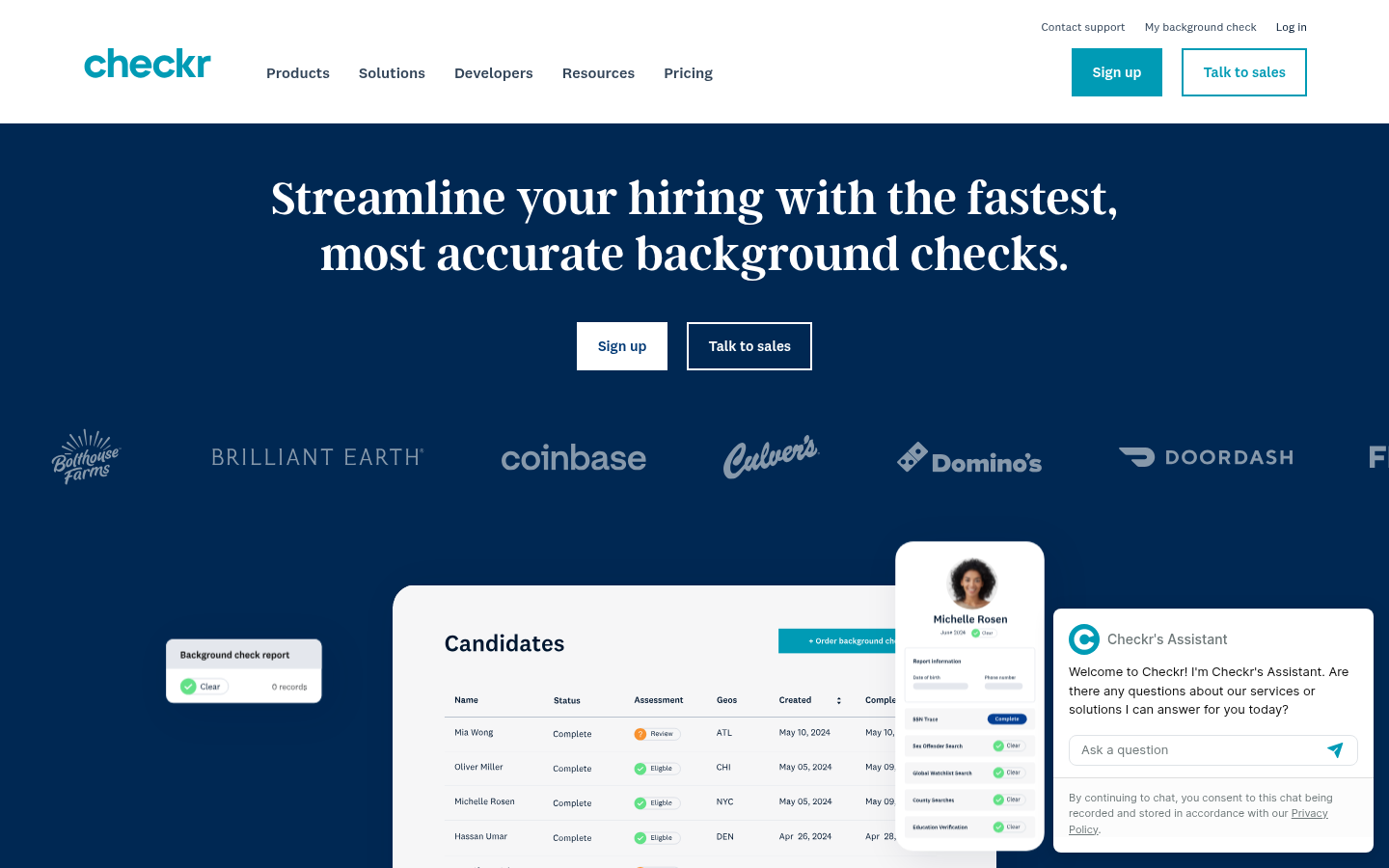 Checkr employee background screening platform