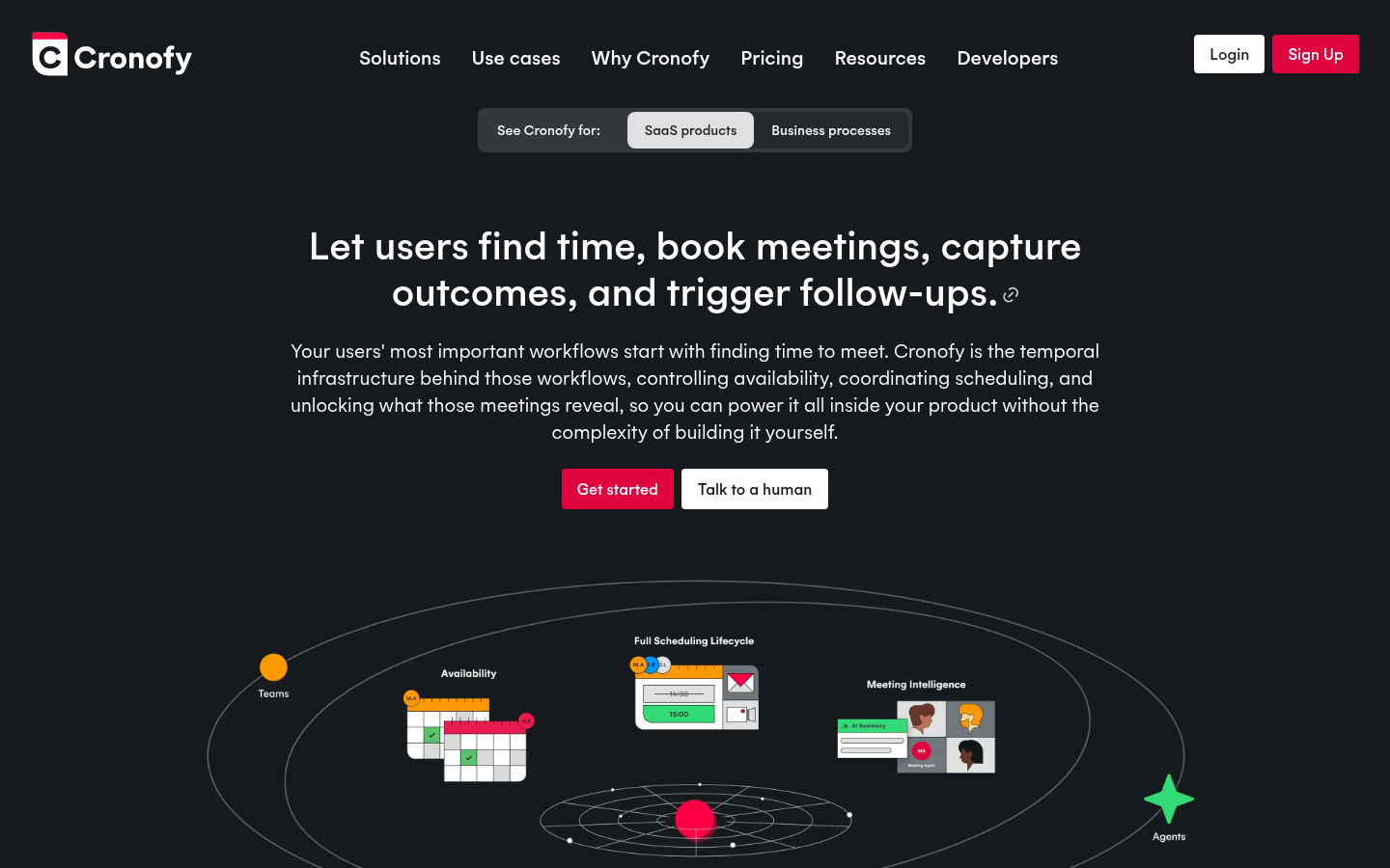 Cronofy temporal infrastructure scheduling API homepage