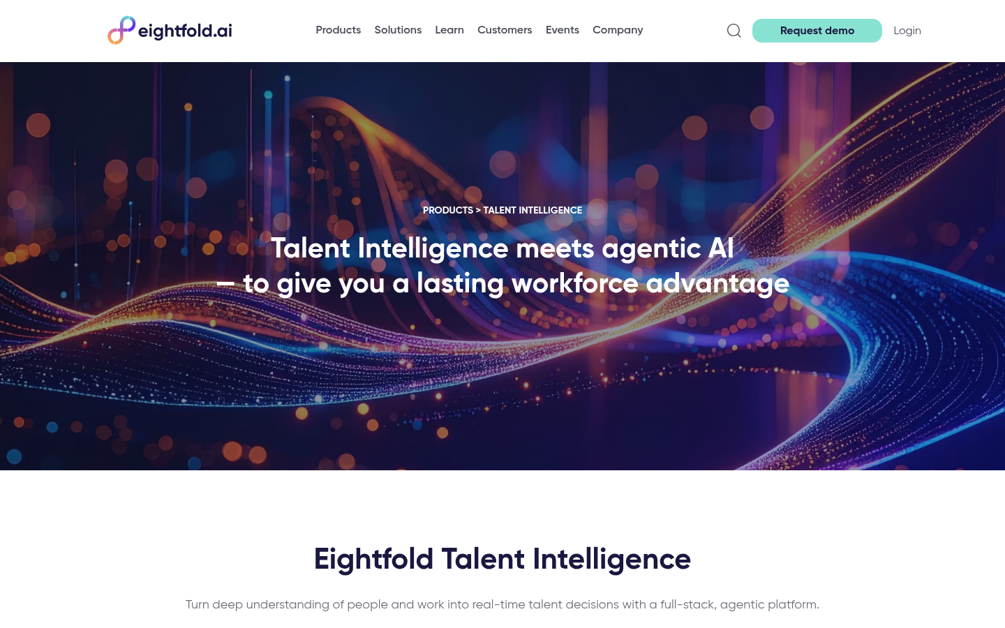 Eightfold AI Talent Intelligence Platform product page