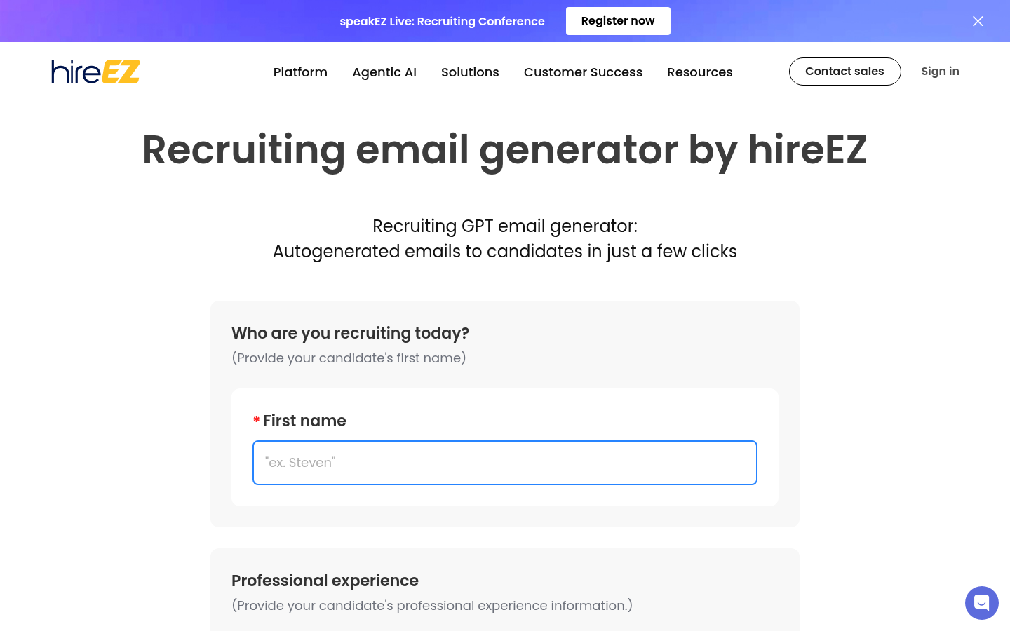 HireEZ AI sourcing and outreach platform