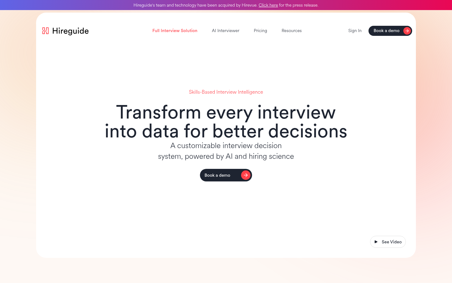 Hireguide skills-based interview intelligence platform