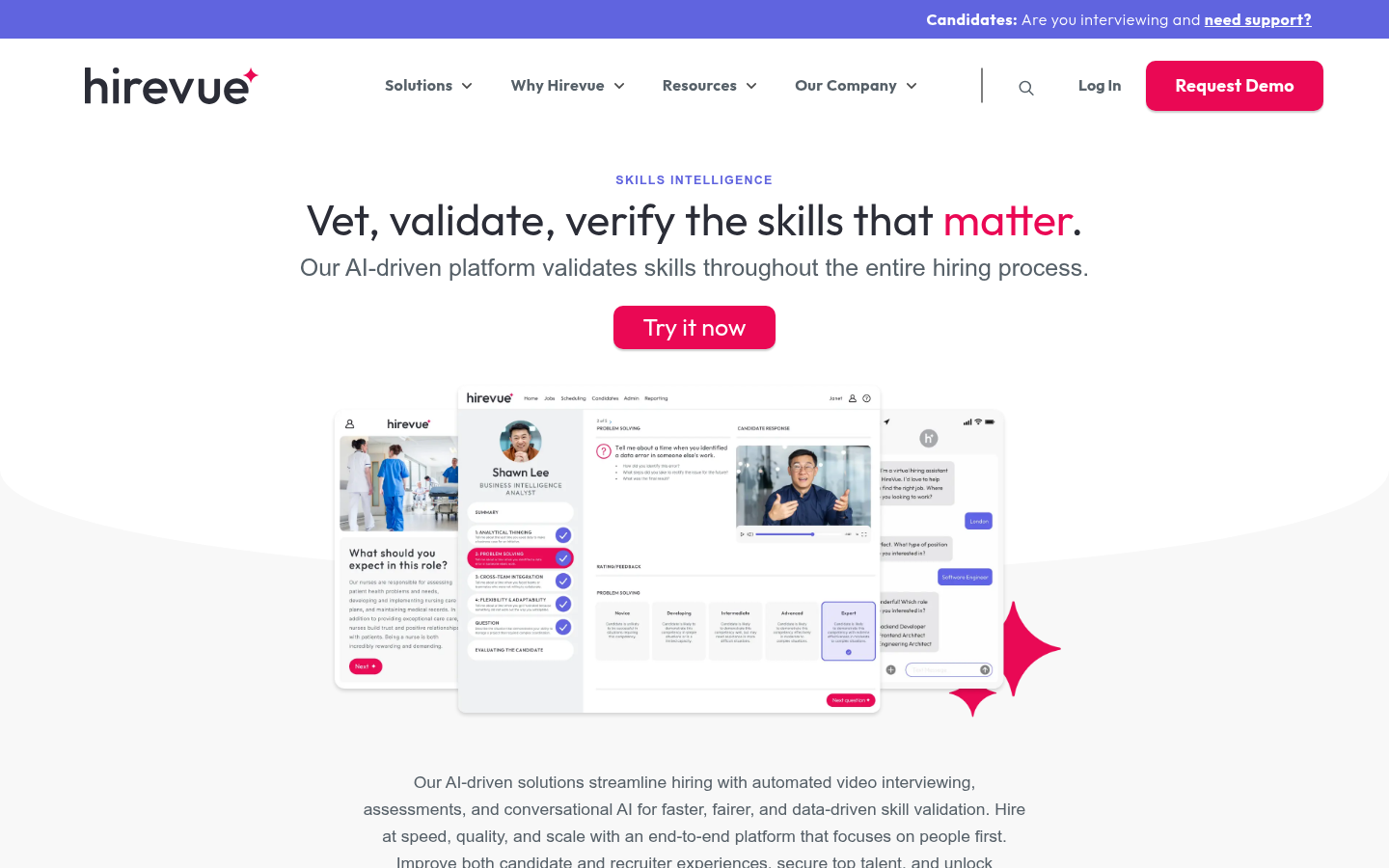 HireVue Skills Intelligence product page
