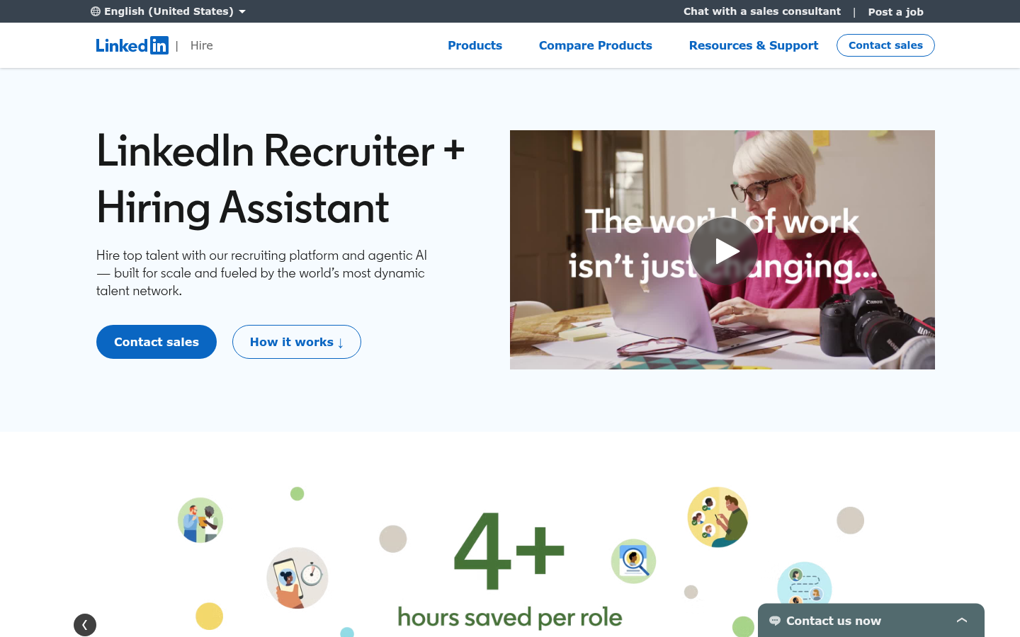 LinkedIn Recruiter and Hiring Assistant product page