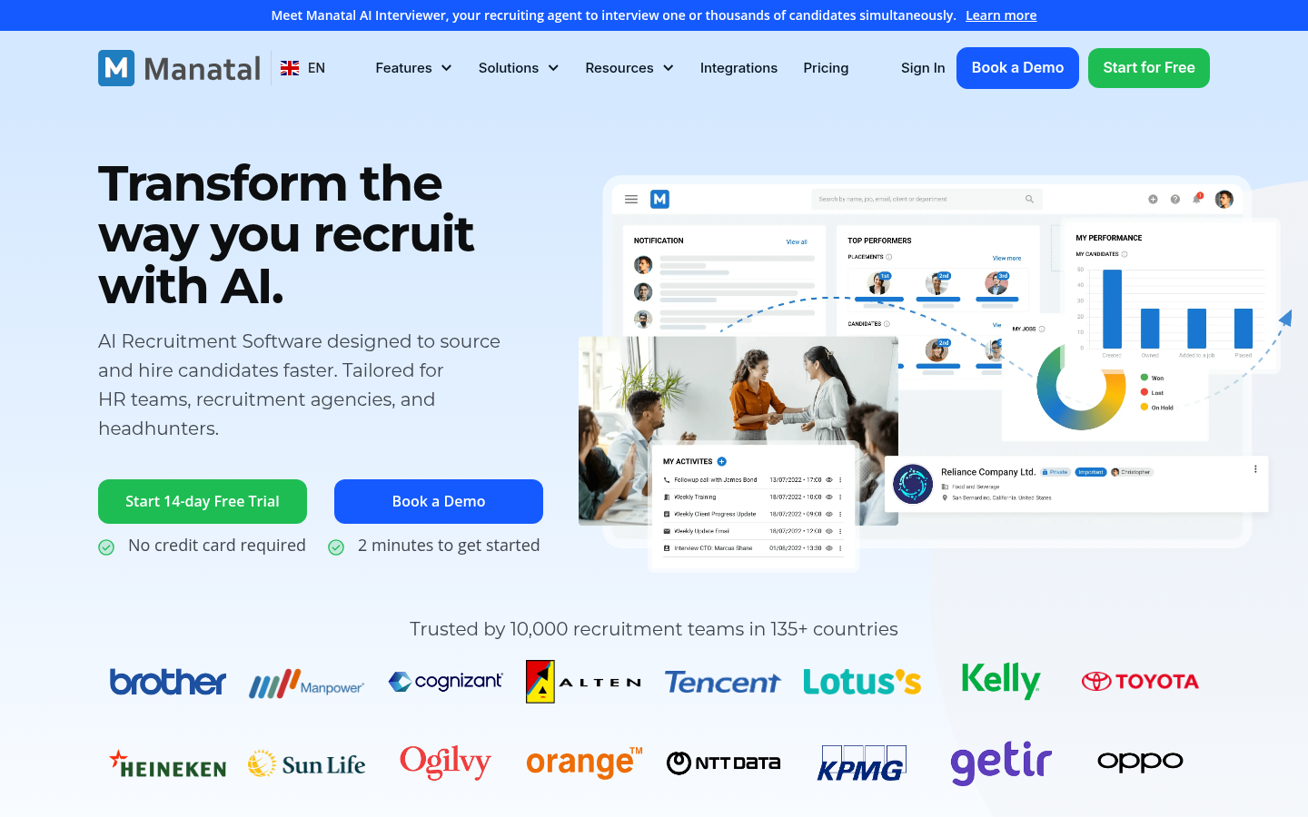 Manatal AI recruitment software