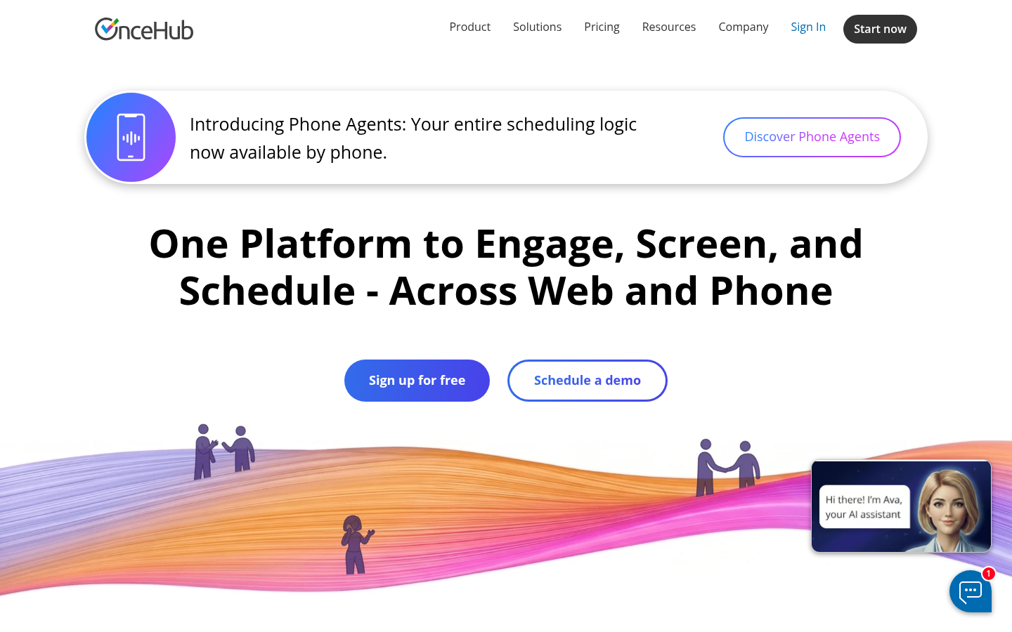 OnceHub online appointment booking software homepage