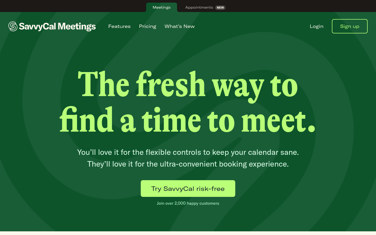 SavvyCal scheduling software homepage