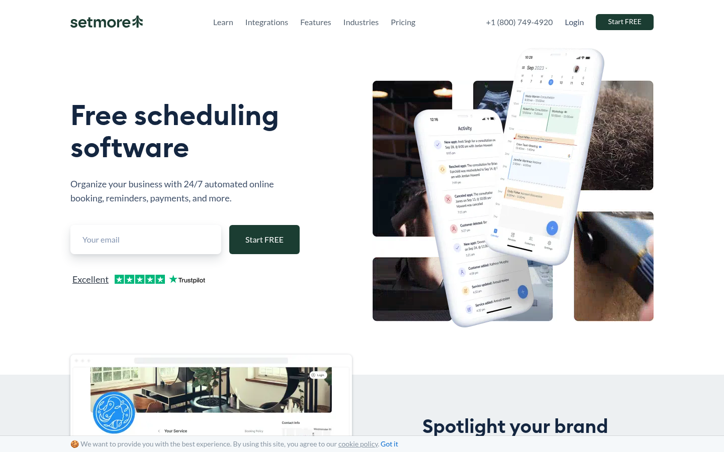 Setmore free online appointment scheduling software homepage