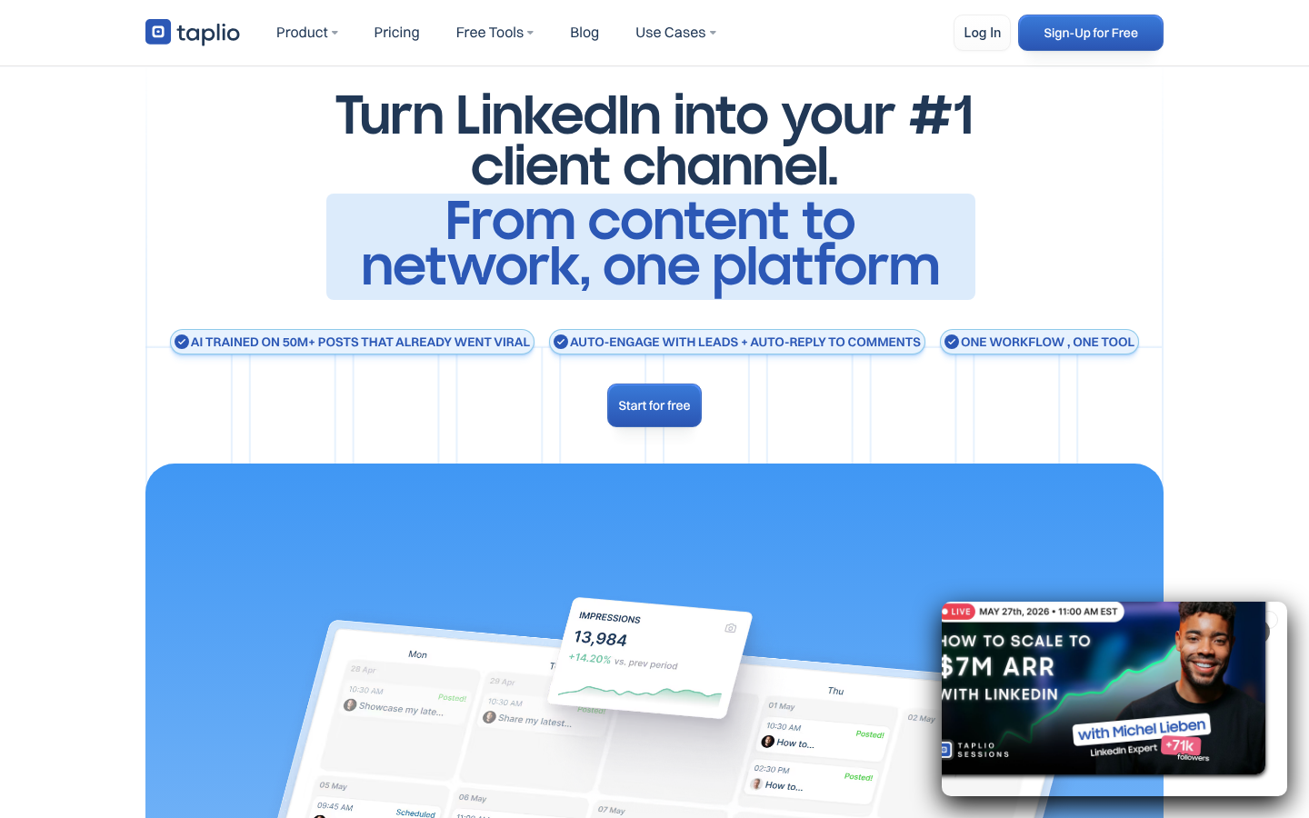 Taplio LinkedIn content growth platform