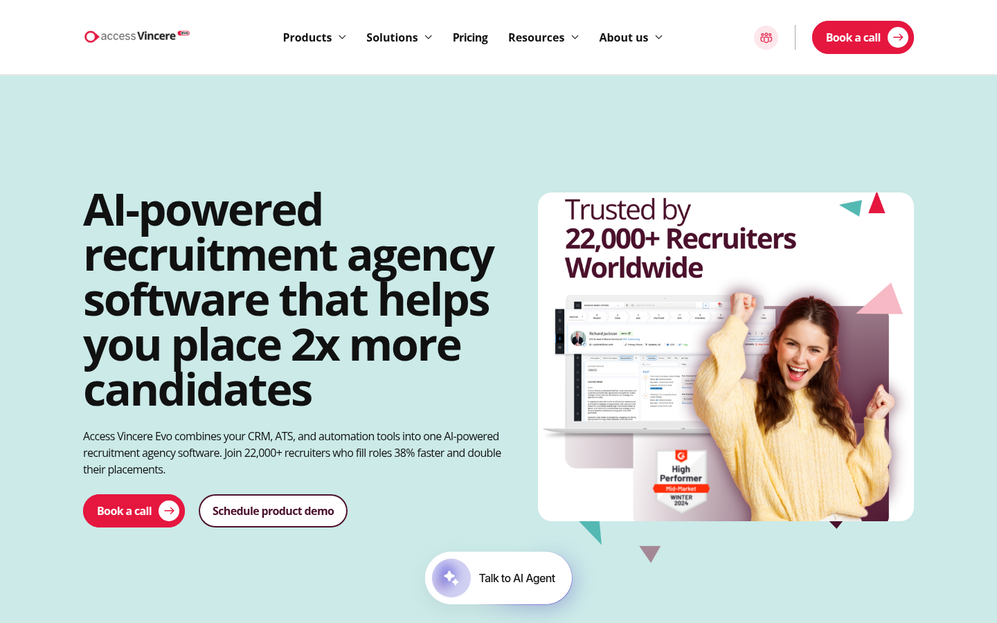 Vincere recruitment agency software with AI