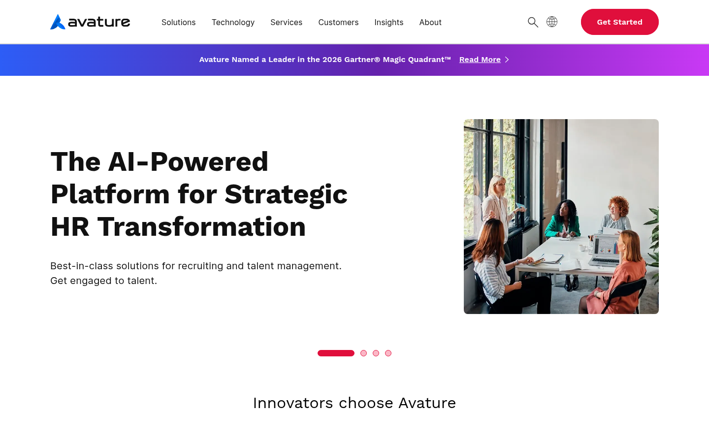 Avature product homepage