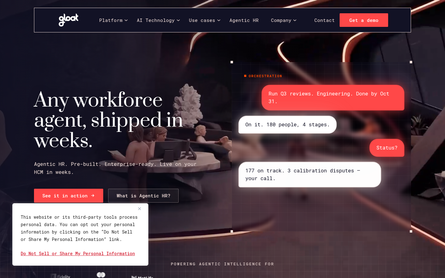Gloat product homepage