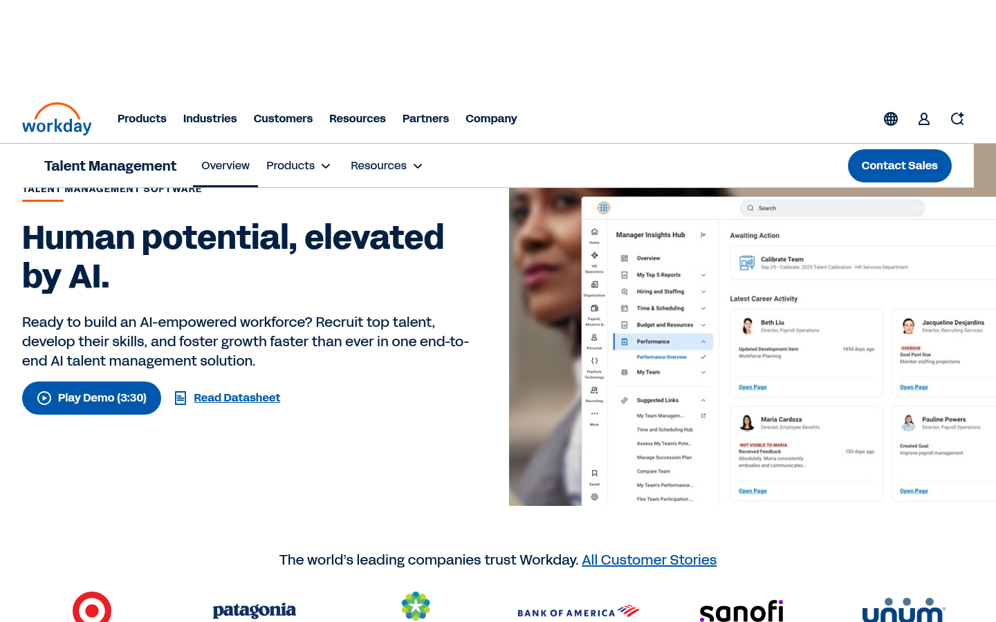 Workday Recruiting product homepage