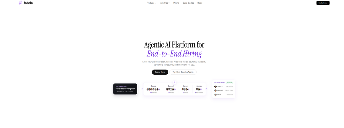 Fabric product homepage