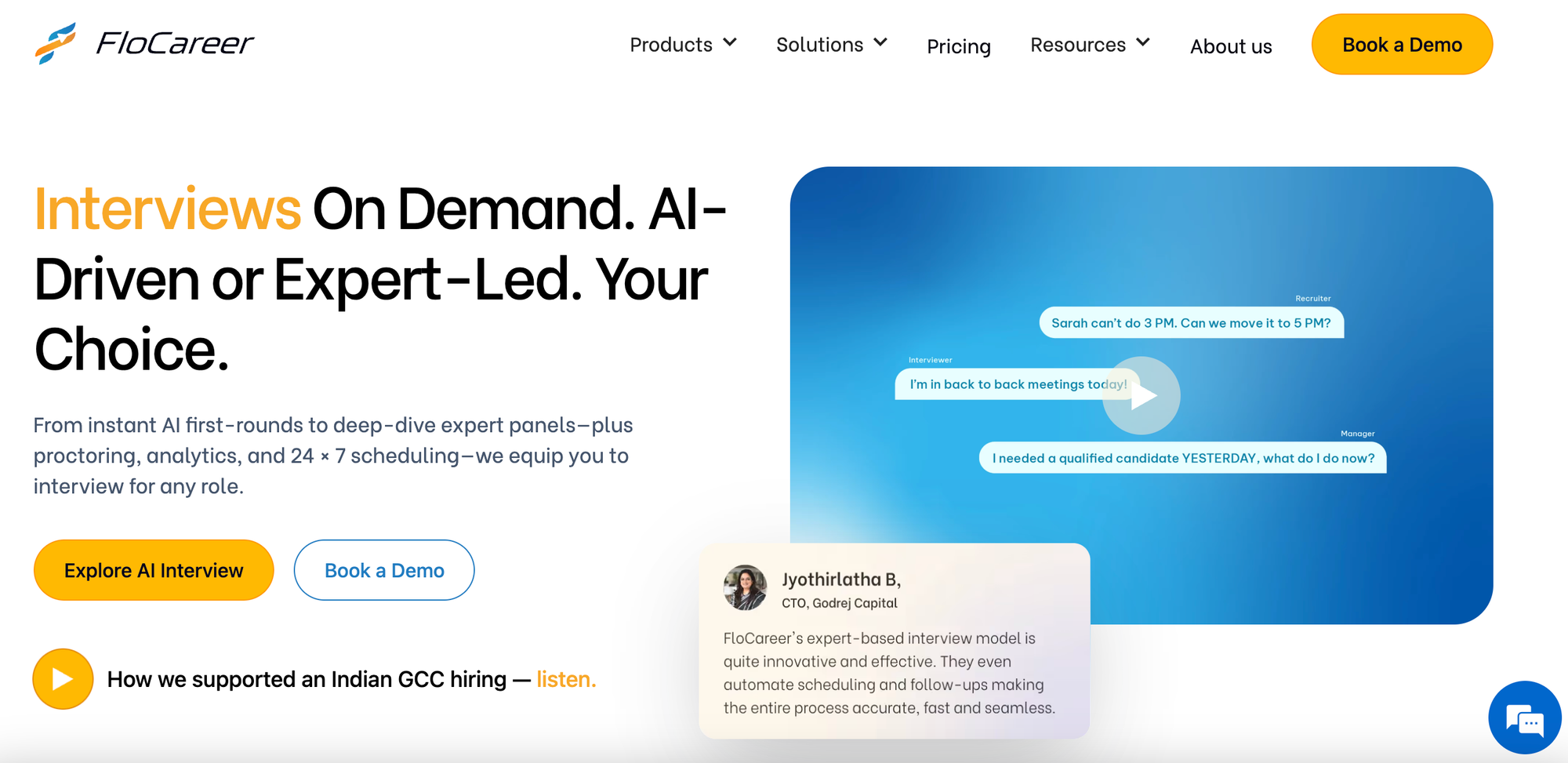 FloCareer homepage
