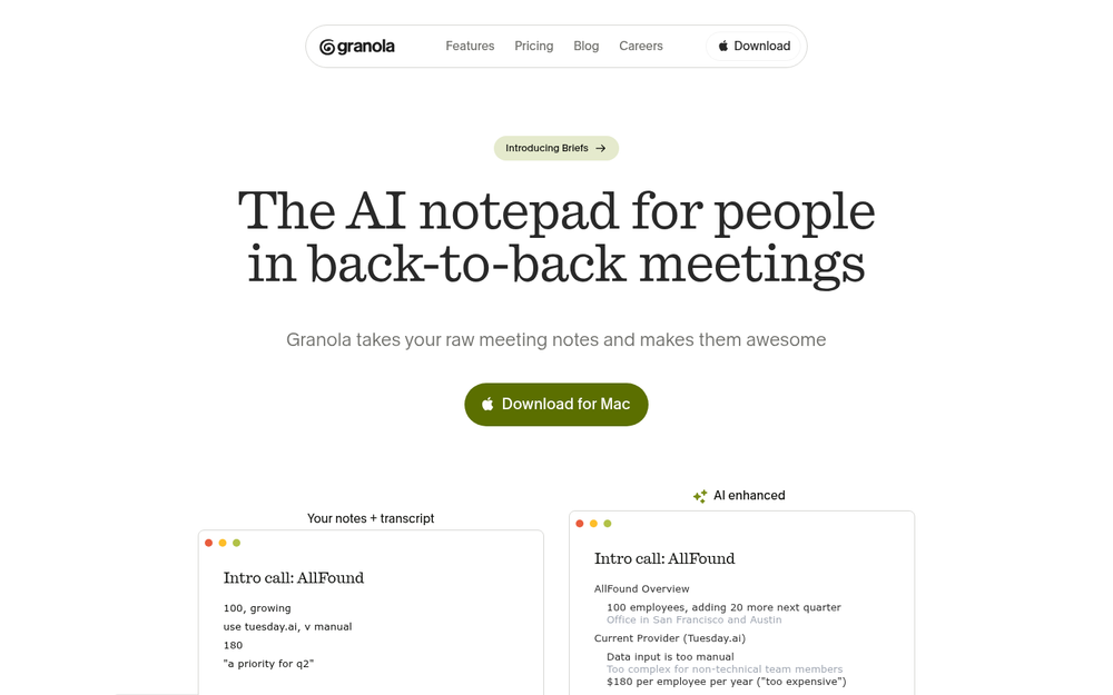 Granola: the AI notepad designed for back-to-back meetings.