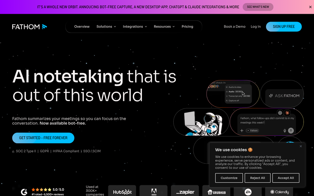 Fathom: the unlimited-free AI notetaker for individuals.