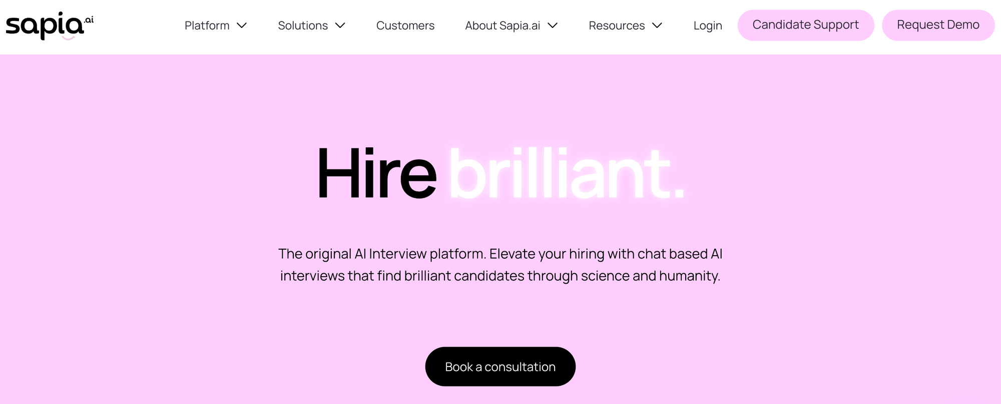 Sapia.ai homepage