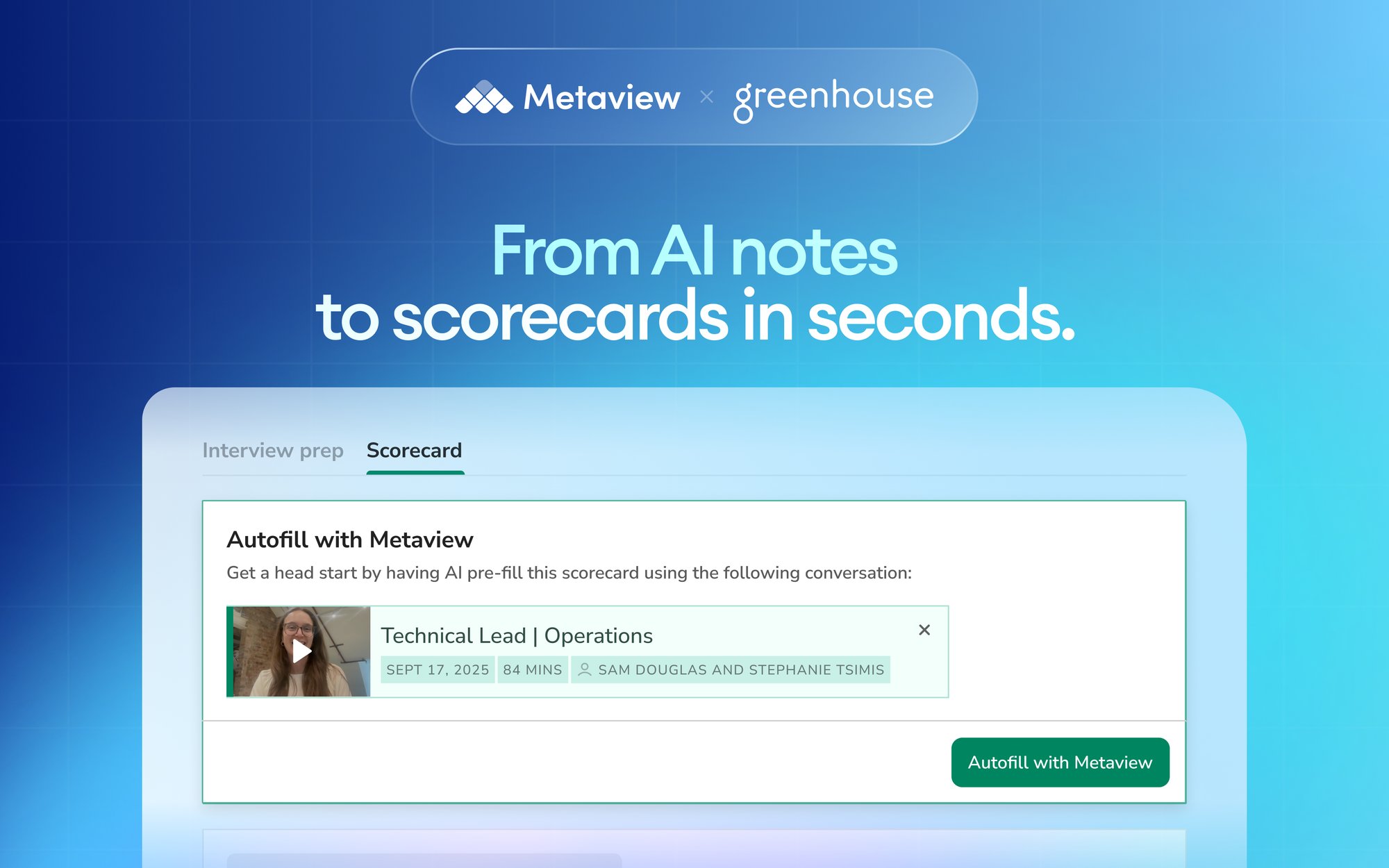 Metaview now autofills Greenhouse scorecards