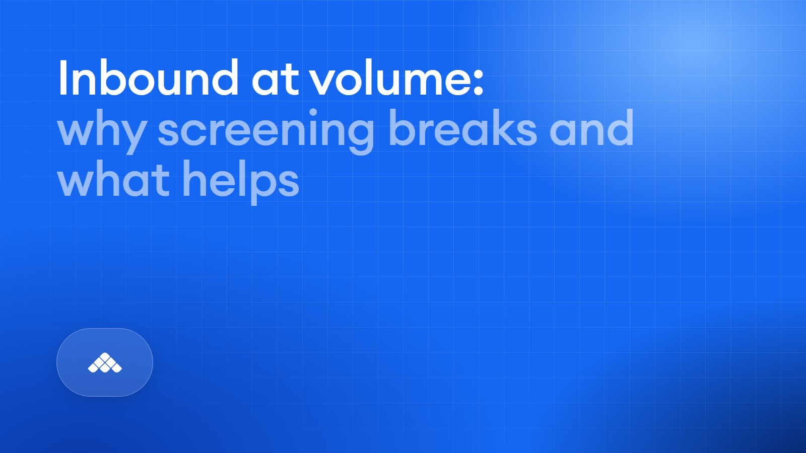 Inbound application overload: what an agent can actually fix