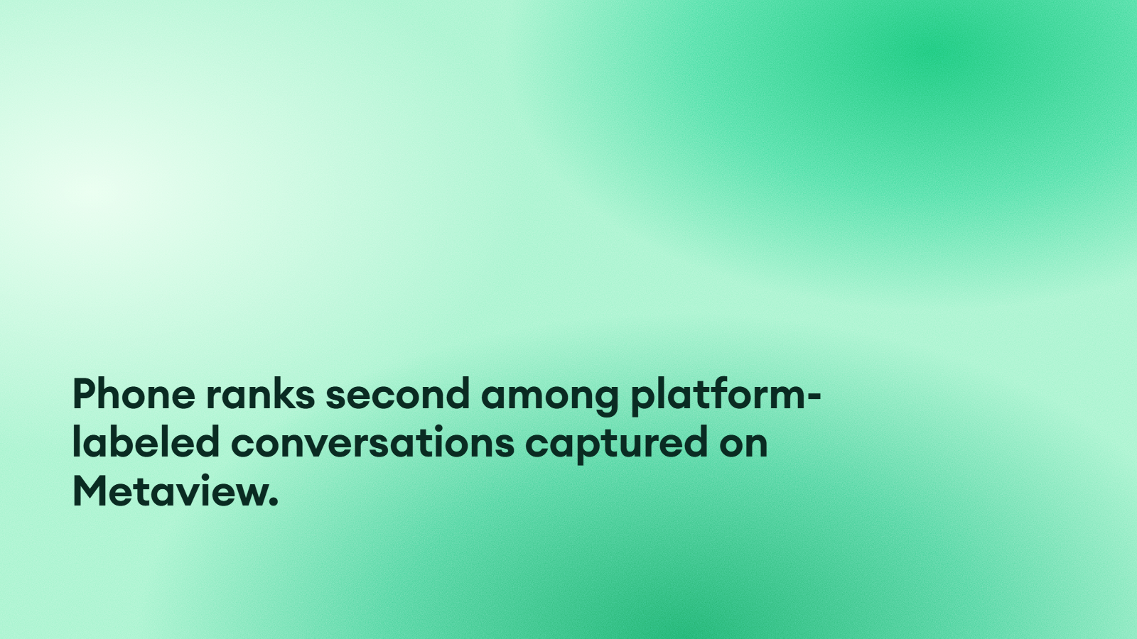 Phone ranks ahead of Zoom in platform-labeled conversations captured on Metaview.