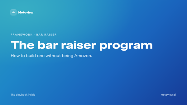 The bar raiser program: how to build one without being Amazon