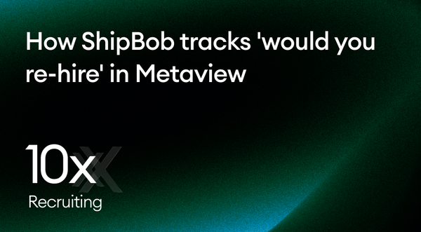 How ShipBob tracks 'Would you re-hire' in Metaview