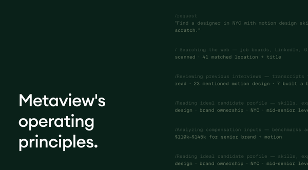 Metaview's operating principles.