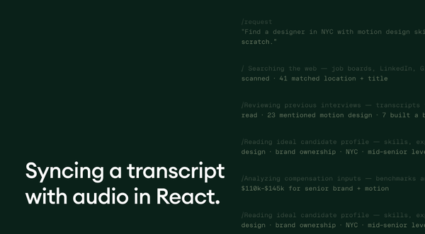Syncing a Transcript with Audio in React