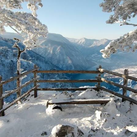 tara river canyon on winter, serbia, Montenegro