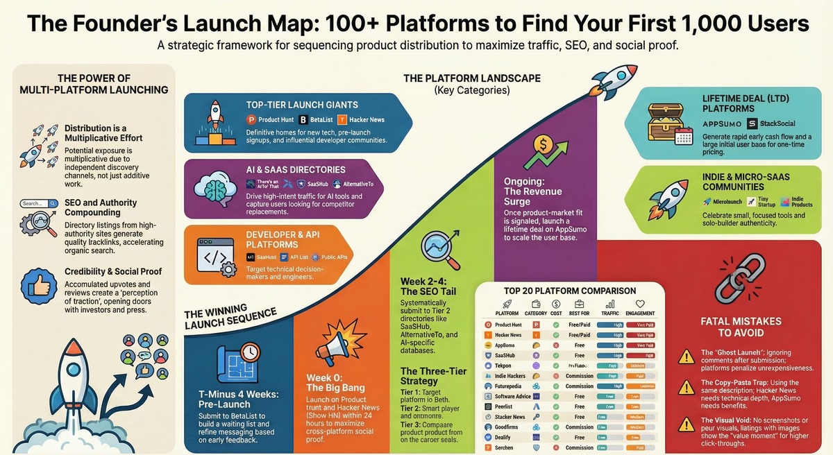 100+ Places to Launch Your Startup and Get Your First Users
