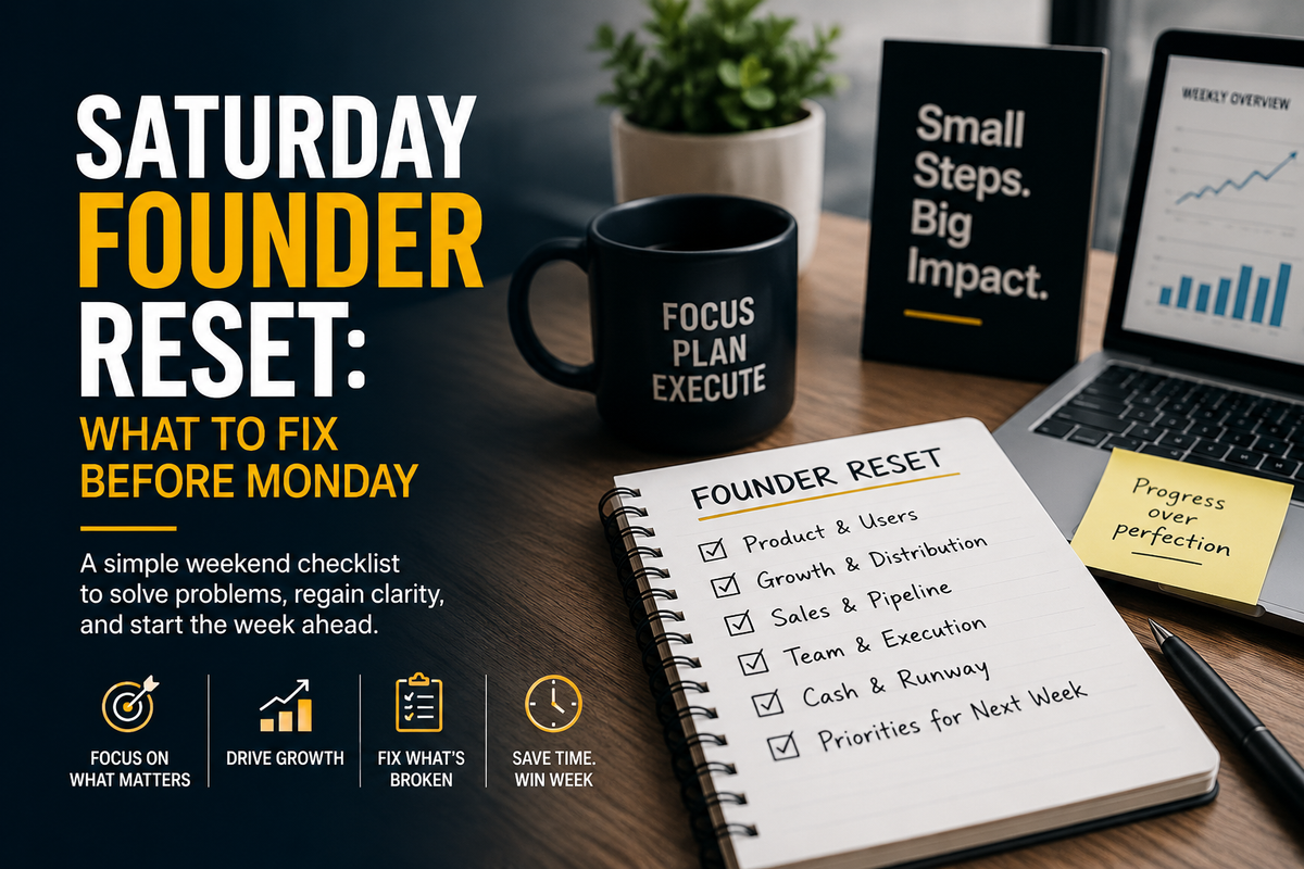 Saturday Founder Reset: What to Fix Before Monday