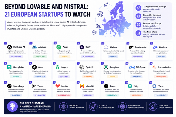 Beyond Lovable and Mistral: 21 European Startups Investors Are Quietly Watching