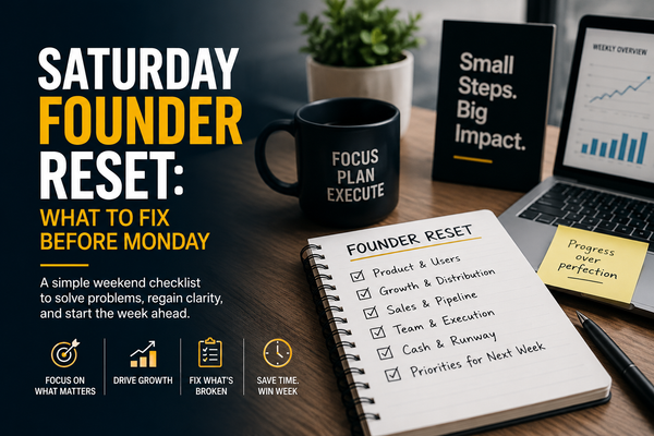 Saturday Founder Reset: What to Fix Before Monday