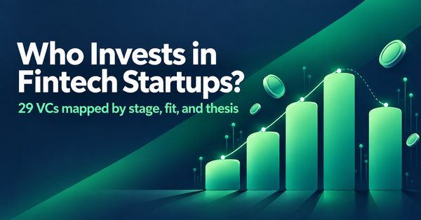Bar chart-style illustration of five funding stages from pre-seed to growth, peaking at Series A, representing fintech VC investors by stage