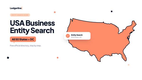 USA map illustration representing business entity search across all 50 states and DC