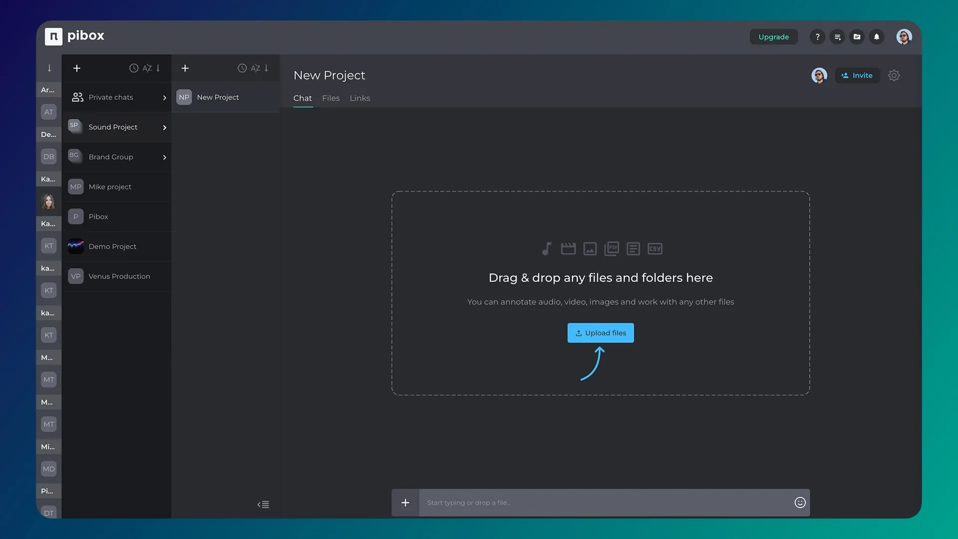 Drag and drop your audio files or folders in Pibox