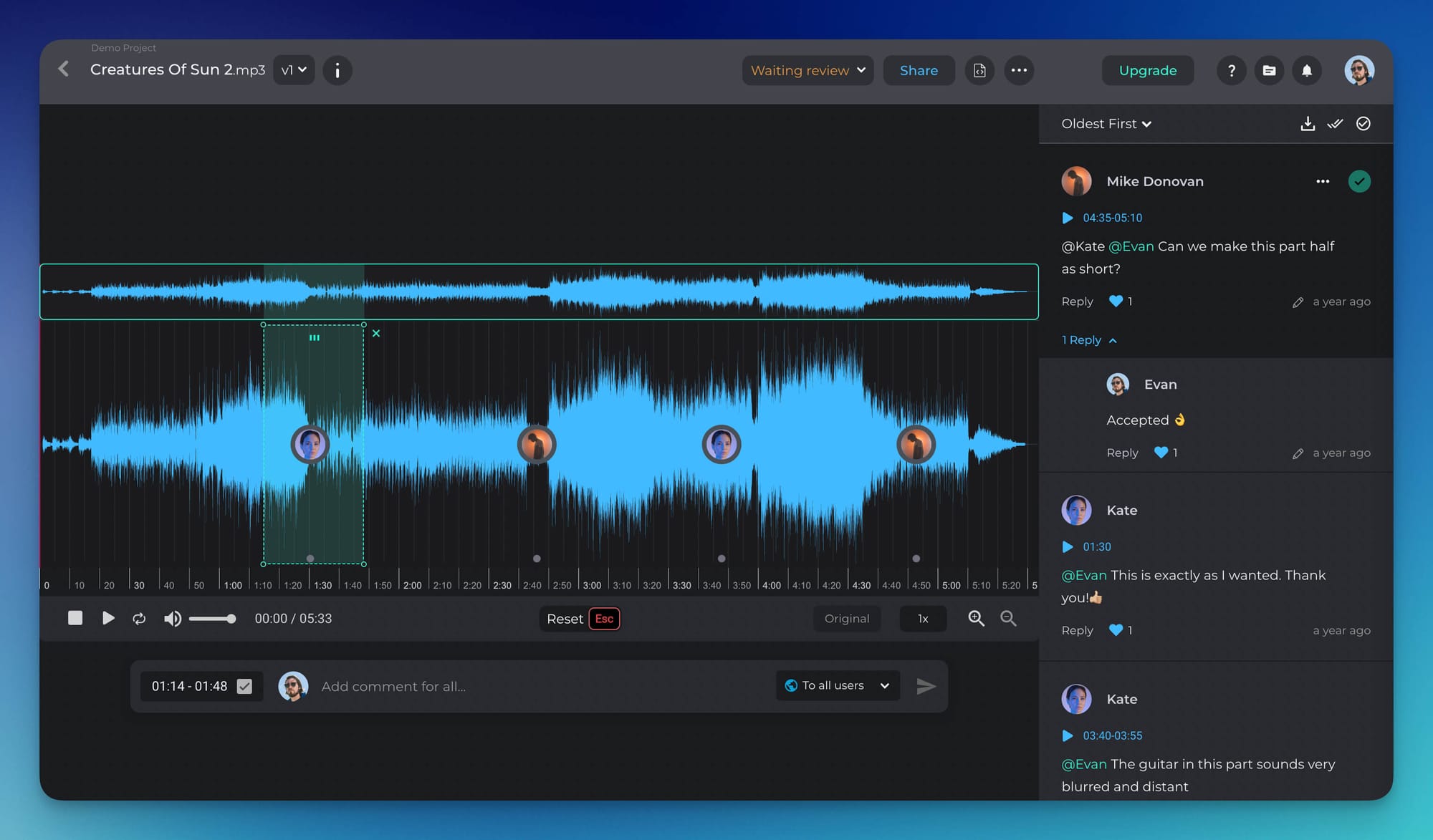Comments on waveform in Pibox