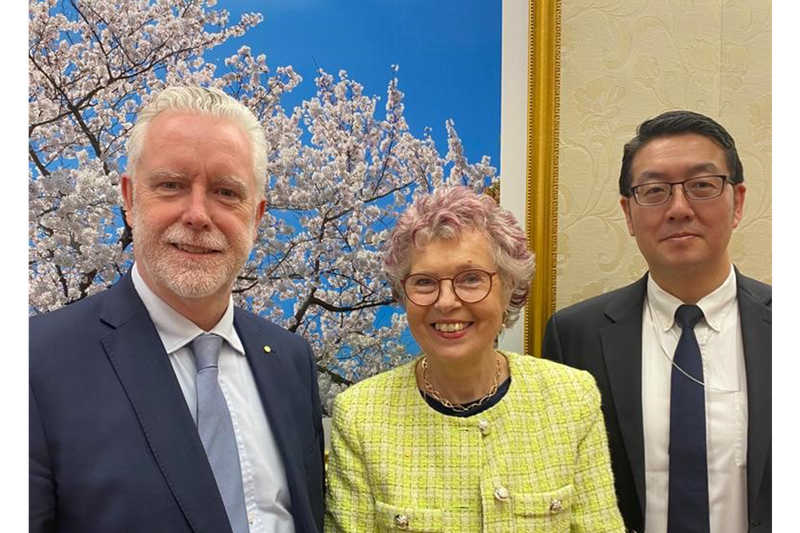 From left to right, Robert Harrap, Suzanne Pritchard and Daiki Nakamoto. 