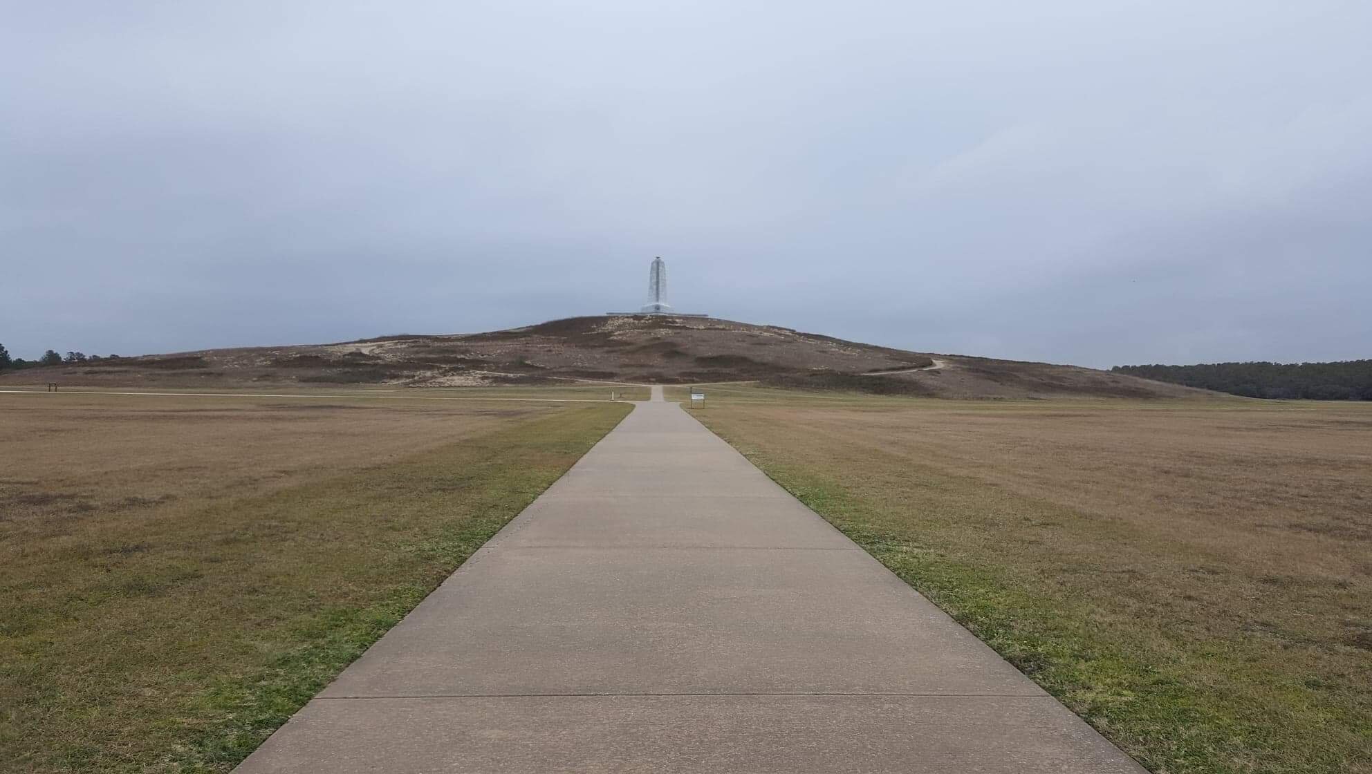   This is where the Wright Brothers made the first human flight. Kitty Hawk, NC  