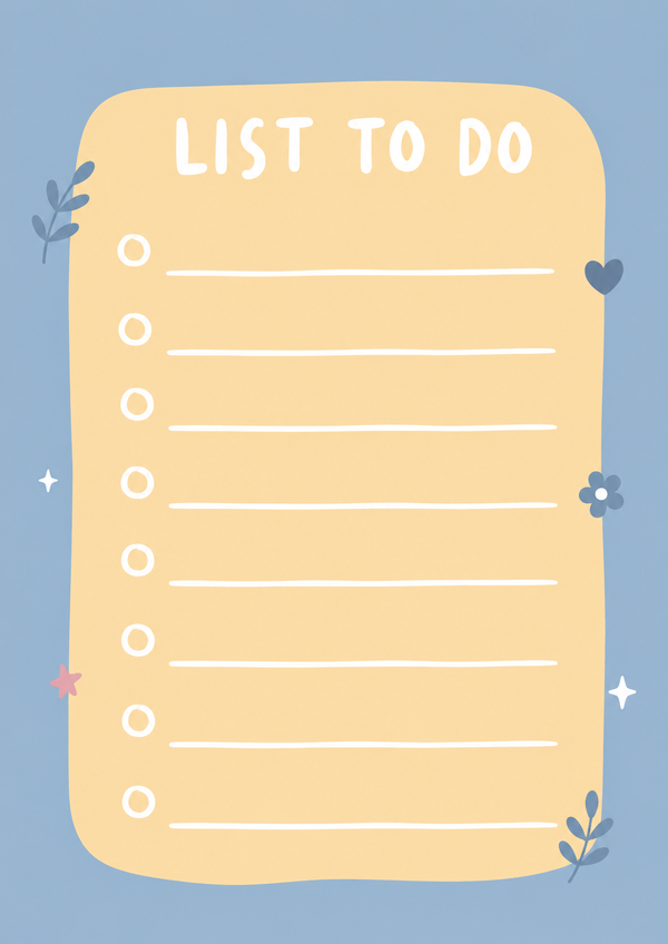 A cute printable to do list featuring a pastel memo paper design with checklist circles and writing space for daily tasks.