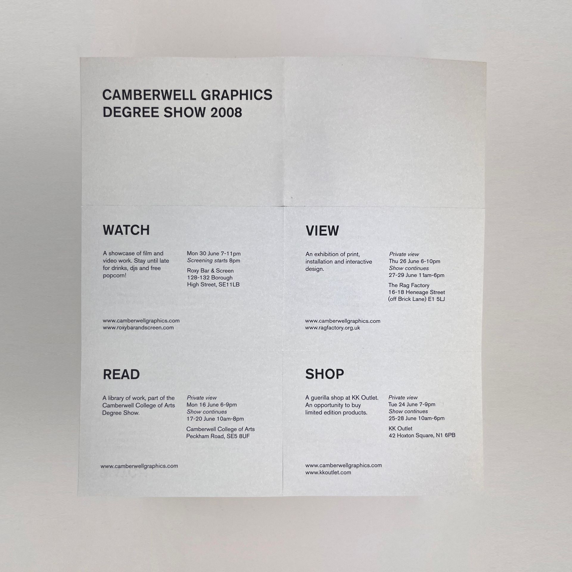 Camberwell Graphics 2008