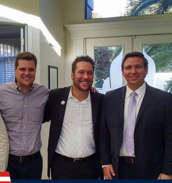 DeSantis pose with convicted sex trafficker Joel Greenberg and alleged sex trafficker Matt Gaetz